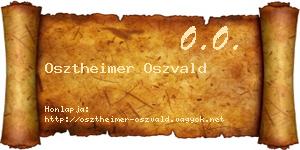 Osztheimer Oszvald névjegykártya